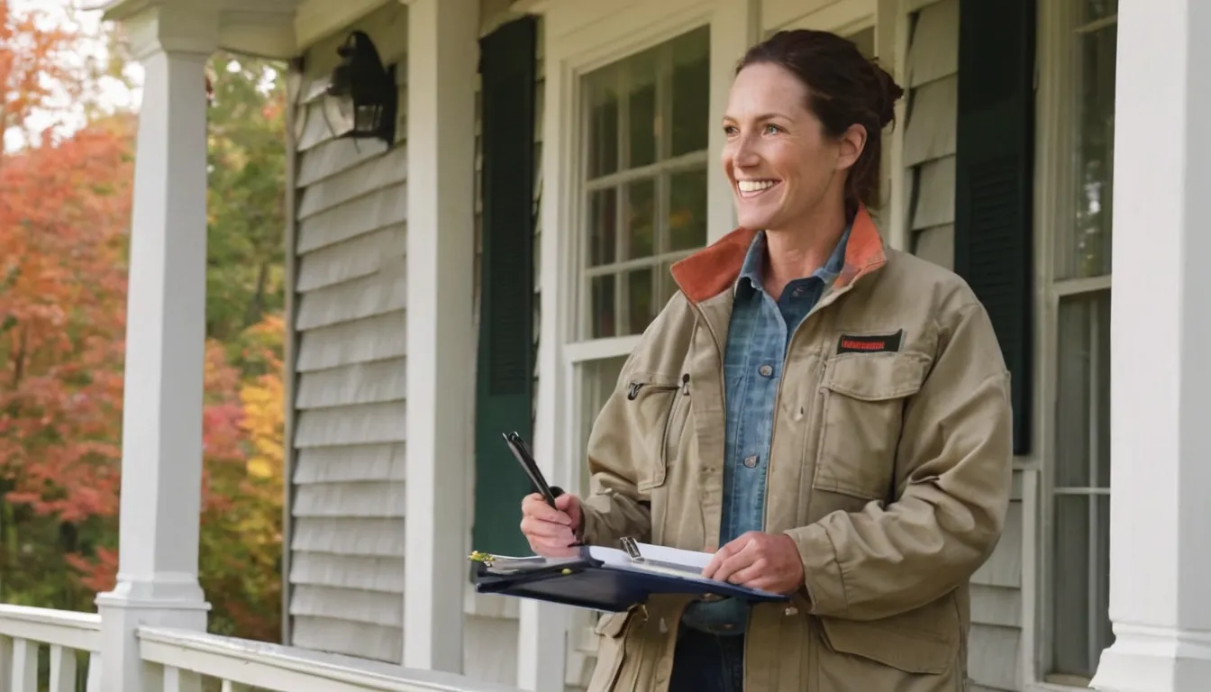 A friendly provider talking with a homeowner at the front door of a Estell Manor home